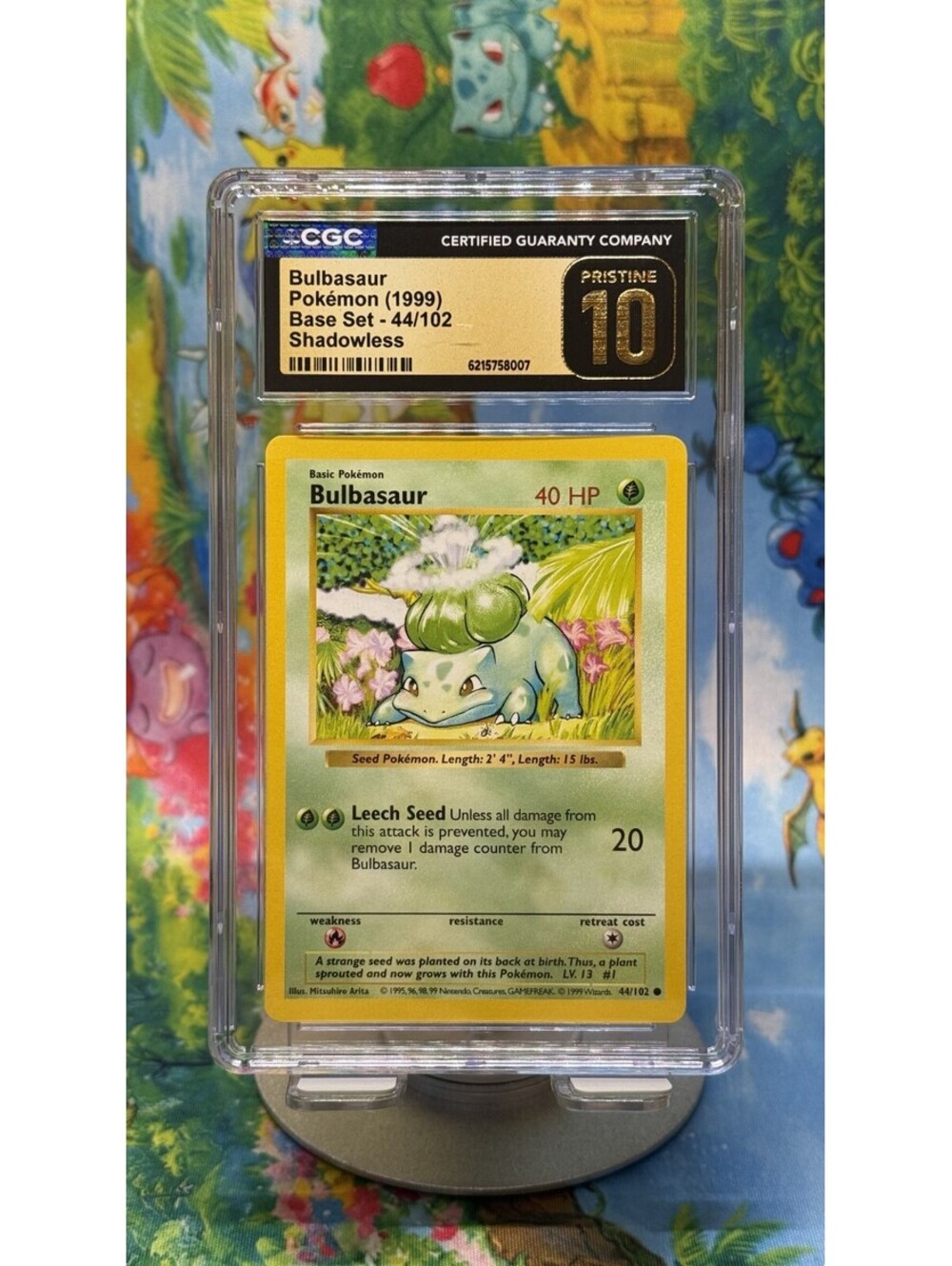 Bulbasaur Base Set 44/102 1999 Shadowless POP7! CGC 10 Pristine